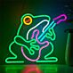 Frosch mit E-Gitarre LED-Neonschild für Bar oder Musikzimmer