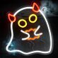 Geist mit Katzenohren LED-Neonschild für Halloween Party