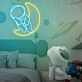 Astronaut auf Mondsichel LED-Neonschild für Kinderzimmer Wohnzimmer