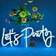 Let's Party LED-Neonschild für Bar und Club