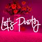 Let's Party LED-Neonschild für Bar und Club