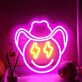 Cowboy Smiley Gesicht LED-Neonschild Wohnzimmer Kinderzimmer