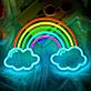 Regenbogen mit Wolken LED-Neonschild für Kinderzimmer und Wohnzimmer