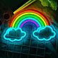 Regenbogen mit Wolken LED-Neonschild für Kinderzimmer und Wohnzimmer