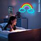 Regenbogen mit Wolken LED-Neonschild für Kinderzimmer und Wohnzimmer