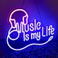 Music is my Life LED-Neonschild für Bar und Club