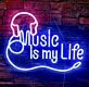 Music is my Life LED-Neonschild für Bar und Club