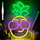Ananas mit Sonnenbrille LED-Neonschild für Wohnzimmer Bar