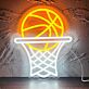 Basketballkorb mit Ball LED-Neonschild Sportzimmer Jugendzimmer