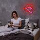 rote Lippen mit herausgestreckter Zunge LED-Neonschild für Bar Club