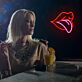 rote Lippen mit herausgestreckter Zunge LED-Neonschild für Bar Club