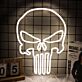 Totenkopf mit stilisierten Augenhöhlen LED-Neonschild für Bar und Gaming