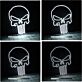 Totenkopf mit stilisierten Augenhöhlen LED-Neonschild für Bar und Gaming