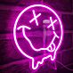 Schmelzendes Smiley Gesicht mit herausgestreckter Zunge LED-Neonschild Wohnzimmer Gamingzimmer