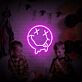 Schmelzendes Smiley Gesicht mit herausgestreckter Zunge LED-Neonschild Wohnzimmer Gamingzimmer