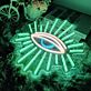 Auge mit Strahlen LED-Neonschild für Wohnzimmer oder Musikstudio
