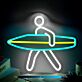 Surfer mit Surfbrett LED-Neonschild Wohnzimmer Bar