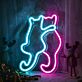zwei Katzen Silhouette LED-Neonschild Wohnzimmer Schlafzimmer