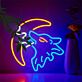 heulender Wolf mit Mond LED-Neonschild Wohnzimmer Bar