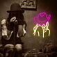 Frau mit Cowboyhut LED-Neonschild für Bar und Wohnzimmer