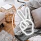 Hand mit Victory Zeichen LED-Neonschild für Cafe und Wohnzimmer