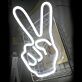 Hand mit Victory Zeichen LED-Neonschild für Cafe und Wohnzimmer
