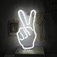 Hand mit Victory Zeichen LED-Neonschild für Cafe und Wohnzimmer
