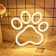 Pfotenabdruck LED-Neonschild Wohnzimmer Kinderzimmer