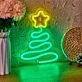 Weihnachtsbaum mit Stern LED-Neonschild Wohnzimmer Weihnachtsdeko