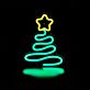 Weihnachtsbaum mit Stern LED-Neonschild Wohnzimmer Weihnachtsdeko