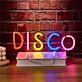 DISCO LED Neon Schriftzug als farbige Wanddekoration