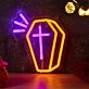 Sarg mit Kreuz LED-Neonschild