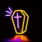 Sarg mit Kreuz LED-Neonschild