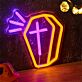 Brighten Your Halloween Festivities and Home Decor with the Spooky Backboard LED Neon Light in a Tombstone Shape Perfect for Parties and Haunted Themes.