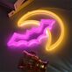Fledermaus und Halbmond LED-Neonschild Wohnzimmer Bar