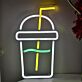 Getränkebecher mit Trinkhalm LED-Neonschild für Café Bar