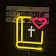 Bibel mit Kreuz und Herz LED-Neonschild