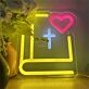 Bibel mit Kreuz und Herz LED-Neonschild