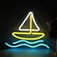 Segelboot auf Wellen LED-Neonschild Wohnzimmer Kinderzimmer