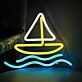 Segelboot auf Wellen LED-Neonschild Wohnzimmer Kinderzimmer