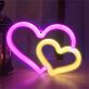 Doppelte Herzform LED-Neonschild für Wohnzimmer Schlafzimmer