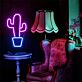 Kaktus im Blumentopf LED-Neonschild Wohnzimmer Bar