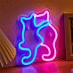 zwei Katzen Silhouette LED-Neonschild Wohnzimmer Schlafzimmer