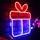 Geschenkbox mit Schleife LED-Neonschild Wohnzimmer Party