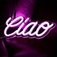 Ciao LED Neon Schriftzug als dekorative Wandbeleuchtung