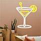 Cocktailglas mit Zitronenscheibe LED-Neonschild Bar Wohnzimmer