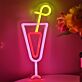 Cocktailglas mit Strohhalm LED-Neonschild Bar Wohnzimmer