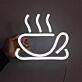 Kaffeetasse mit Dampf LED-Neonschild Küche Café