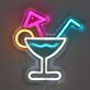 Elevate Your Bar or Man Cave Ambiance with the Creative Cool Cocktails With Umbrella Wall LED Neon Sign.