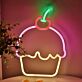 Cupcake mit Kirsche LED-Neonschild für Café Küche